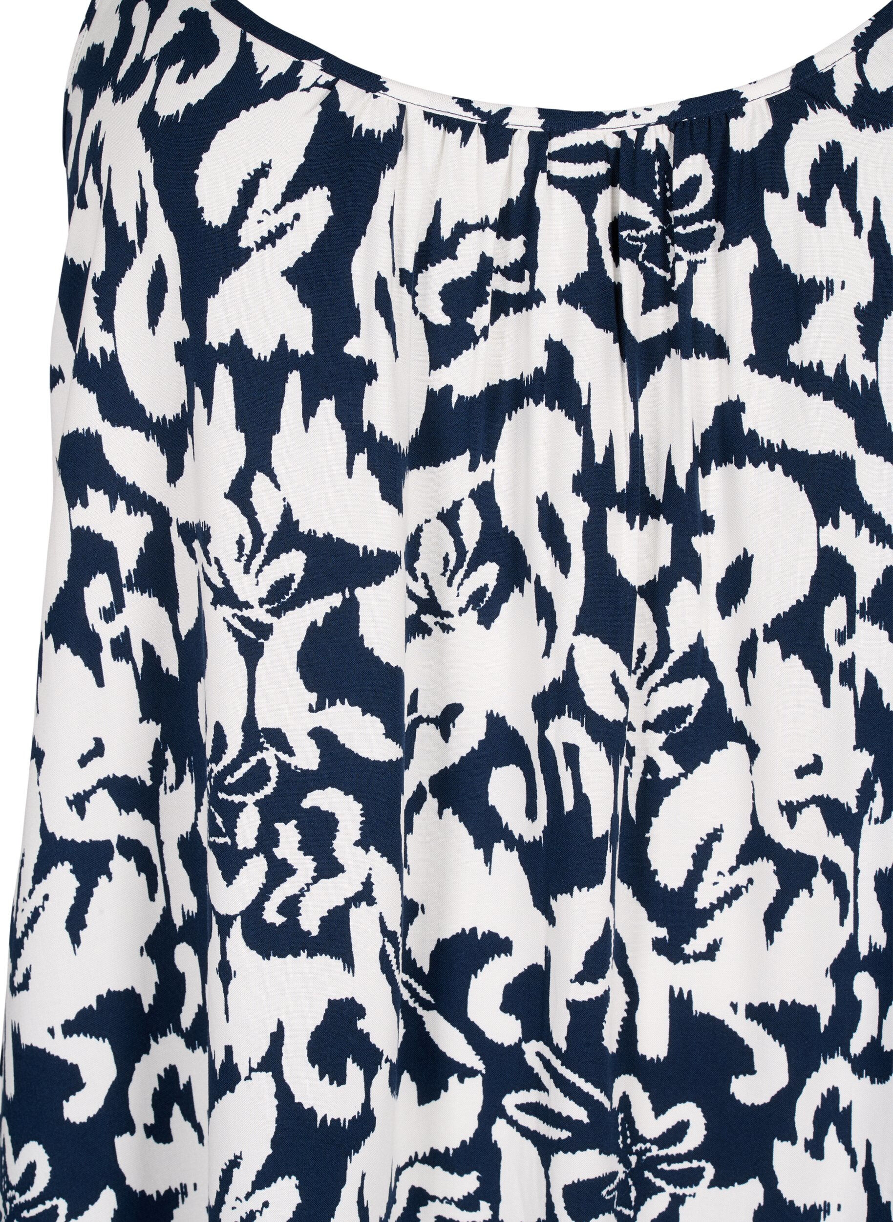 Zizzi Bandjurk van viscose met print, Navy Bl. Ethnic AOP, Packshot image number 2