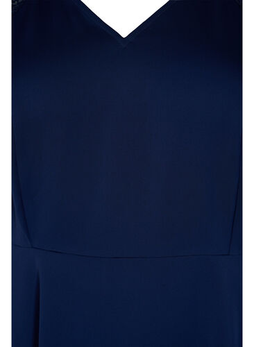Midi-jurk met korte kanten mouwen, Navy Blazer, Packshot image number 2