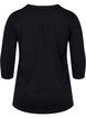 Katoenen blouse met 3/4-mouwen, Black, Packshot image number 1