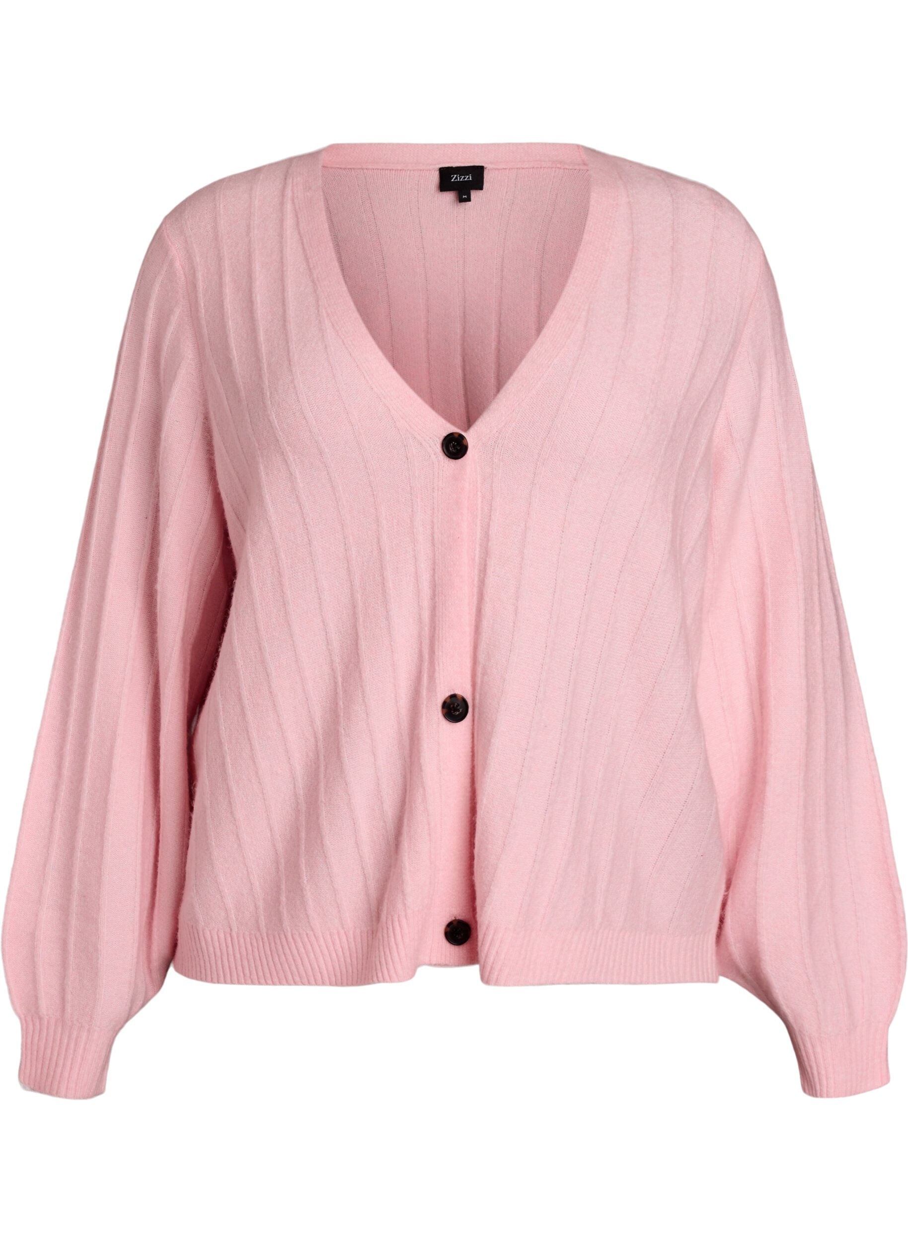 Vest met ribstructuur en ballonmouwen