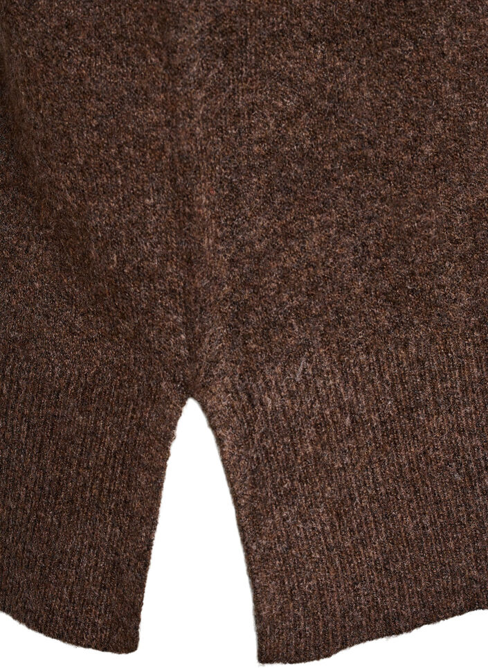 Gebreid vest met geribbelde randen, Groen, Packshot image number 3