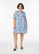 Korte jurk met bloemenprint, Blauw, Model image number 1