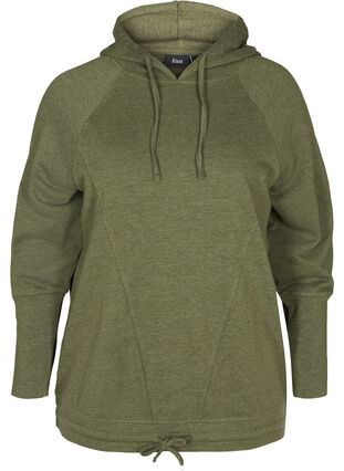 Sweatshirt met verstelbare onderkant, Rifle Green Mel., Packshot image number 0