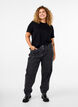 Basic katoenen T-shirt met ronde hals, Zwart, Model image number 1