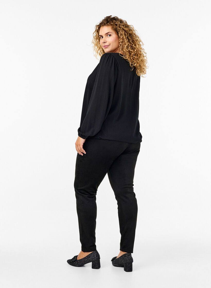 Leggings in imitatiesuède, Black, Model image number 1
