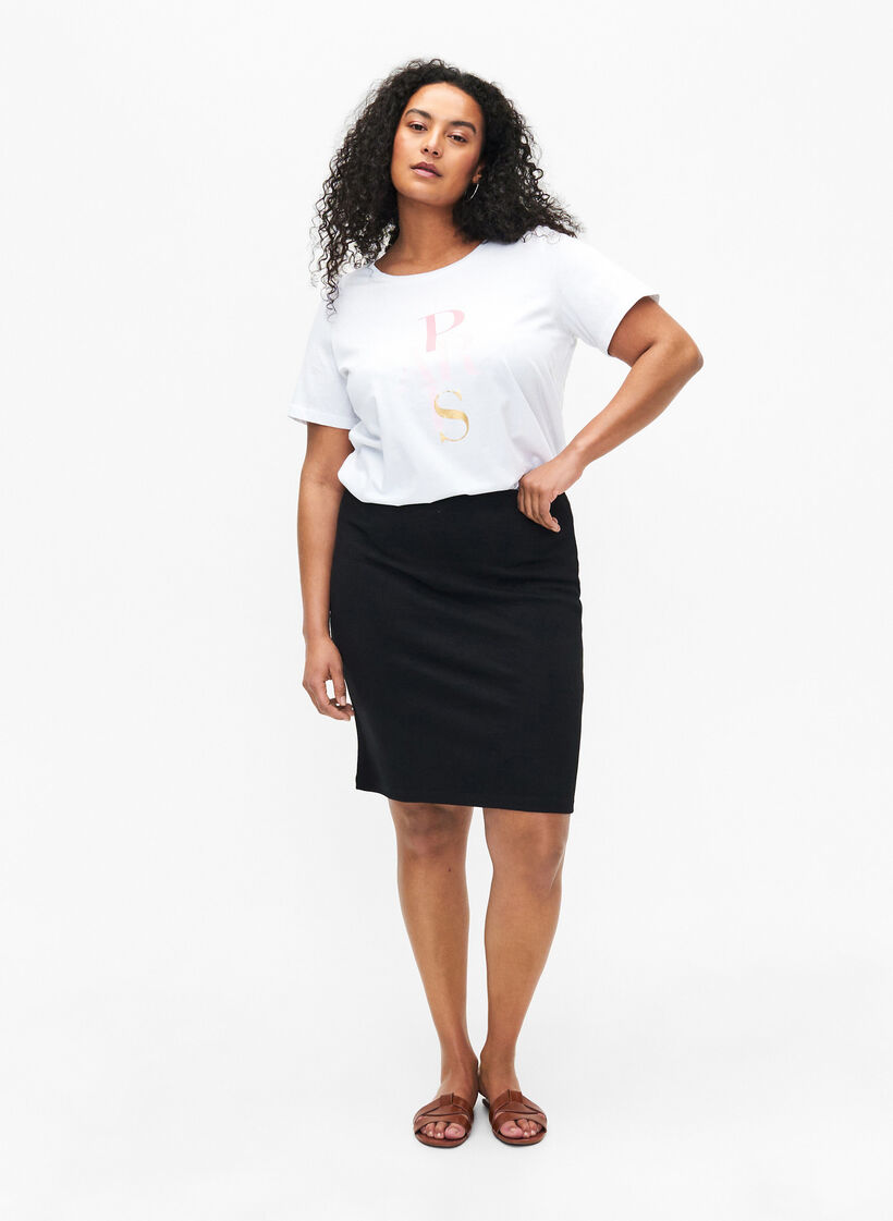 Katoenen T-shirt met tekstopdruk, B. White w. Paris, Model image number 2