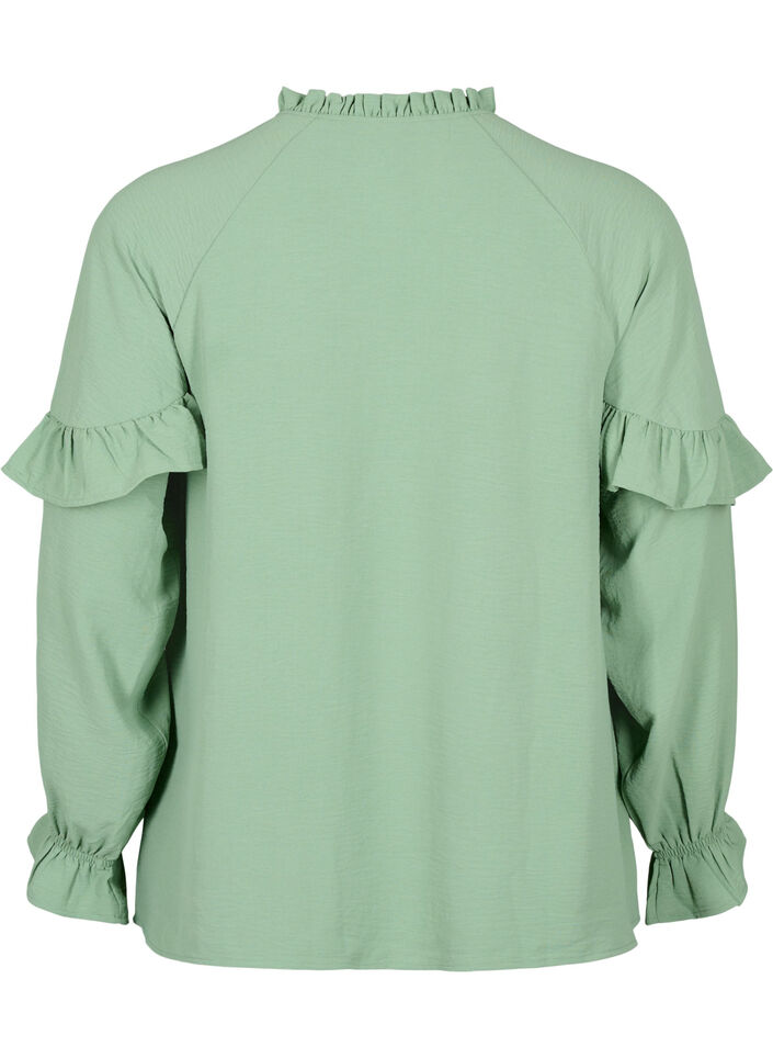 Blouse met ruches en knopen, Green Bay, Packshot image number 1