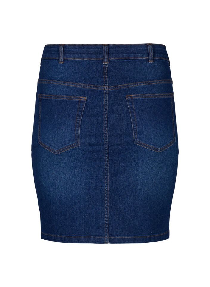 Nauwsluitende denim rok, Blauw, Packshot image number 1