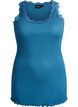 Top met kant, Blauw, Packshot image number 0