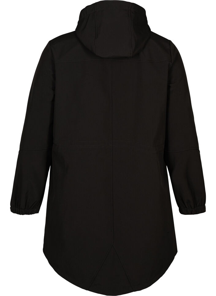 Softshell jas met capuchon, Black solid, Packshot image number 1