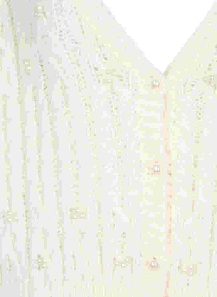 Kabel gebreid vest met parels, Cloud Dancer, Packshot image number 2