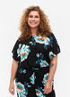Viscose top met korte mouwen en bloemenprint, Black Big Flower, Model image number 0