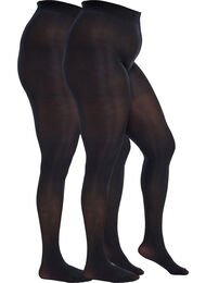 2-pack panty's in 60 denier, Zwart