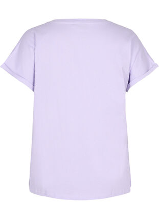 Los t-shirt met borduursel anglaise, Lavender, Packshot image number 1