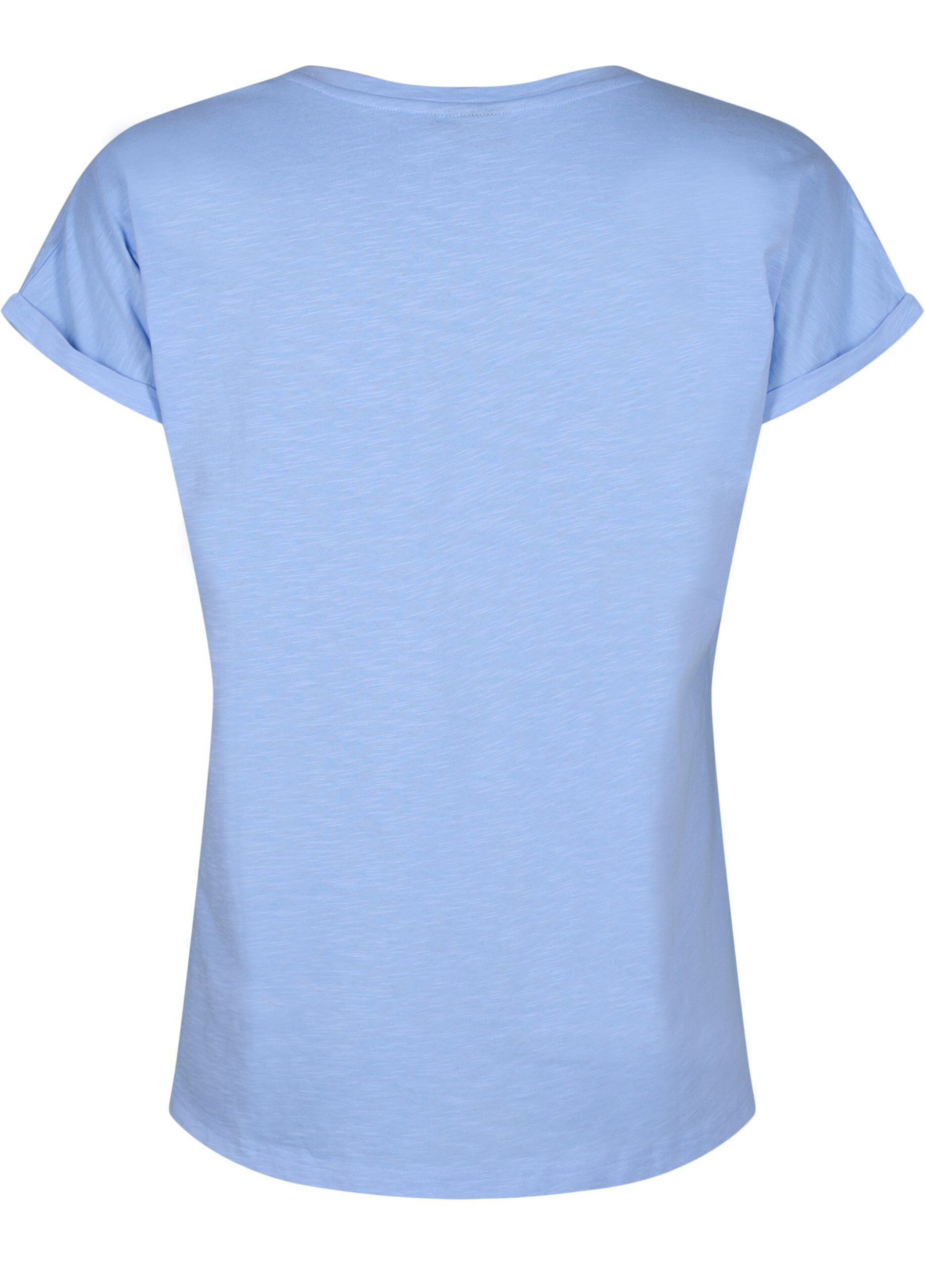 Zizzi Bedrukt T-shirt van biologisch katoen, Serenityw.Navy Print, Packshot image number 1