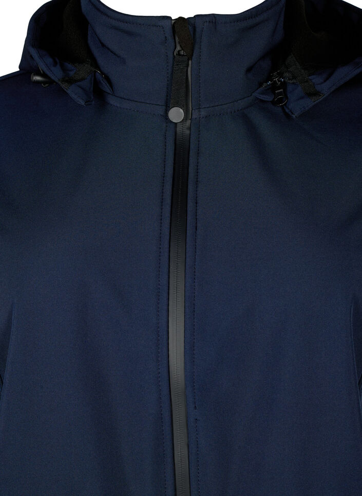 Softshell jack met afneembare capuchon, Blauw, Packshot image number 2