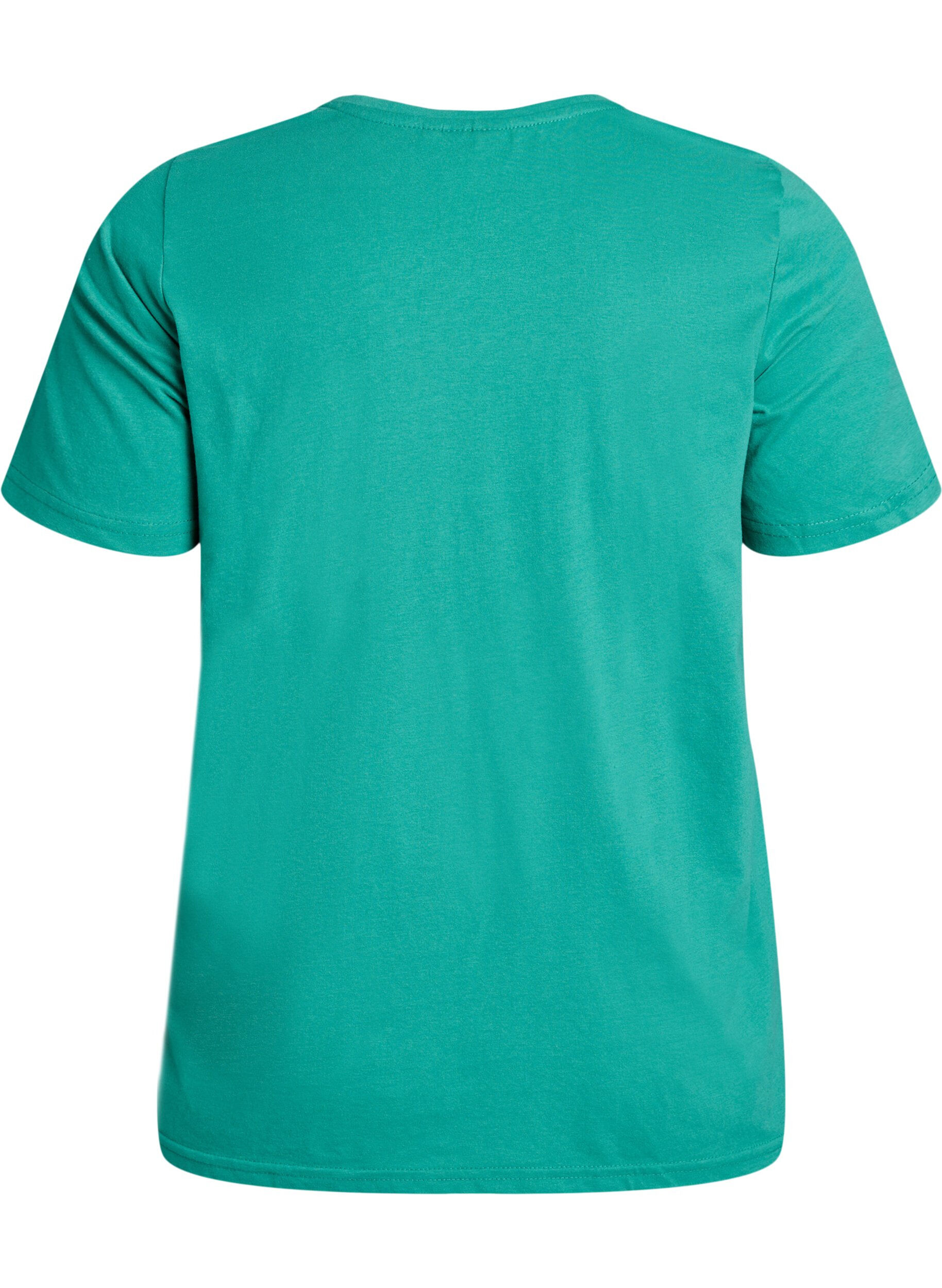 Zizzi FLASH - T-shirt met motief, Groen, Packshot image number 1