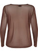 Transparante mesh blouse met strassteentjes, Bruin, Packshot image number 1
