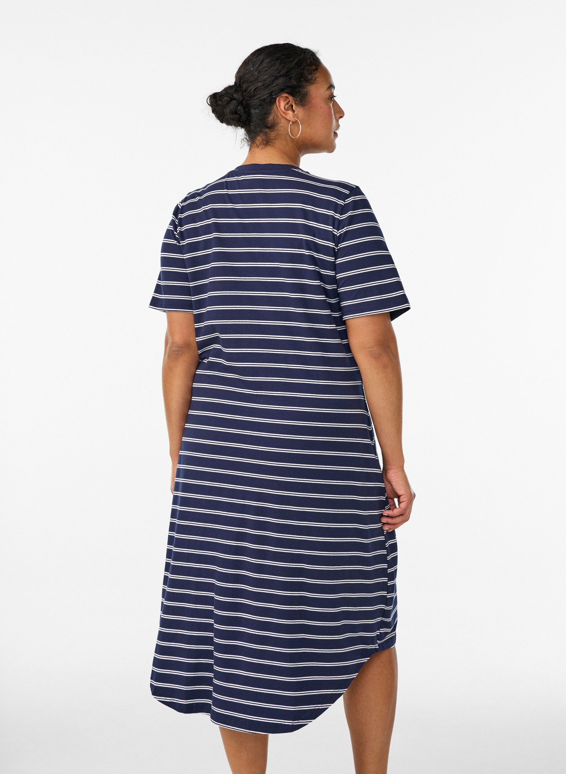 ZizziKatoenen jurk met twistdetail, Blauw, Model image number 2