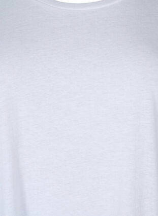 T-shirt met korte mouwen van katoenmix, Bright White, Packshot image number 2
