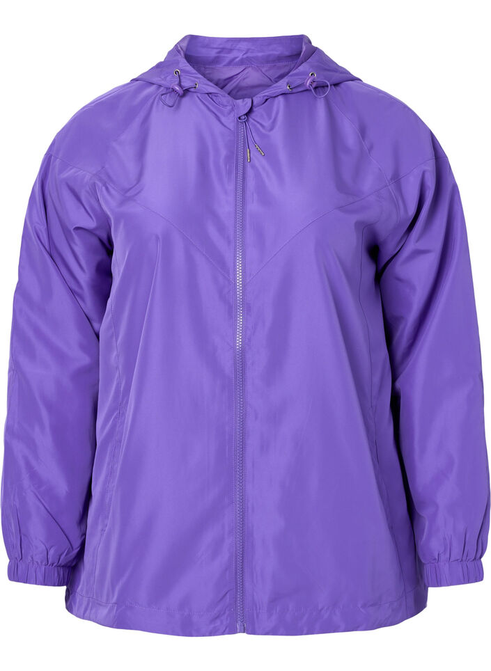 Korte jas met capuchon en verstelbare onderkant, Purple Opulence, Packshot image number 0