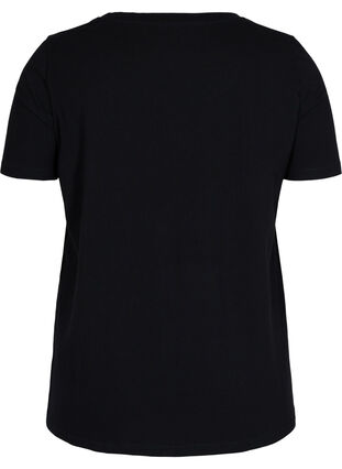 Katoenen t-shirt met korte mouwen en print, Black w. star copper, Packshot image number 1