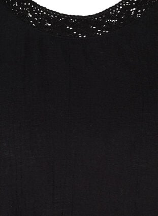 Tuniek met 3/4 mouwen en kant, Black, Packshot image number 2