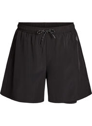 Trainingshort met binnenbroek en telefoonzakje, Zwart