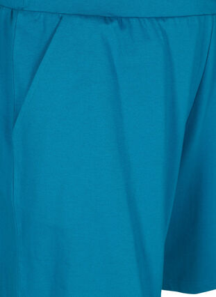 Losse katoenen shorts met zakjes, Fjord Blue, Packshot image number 2