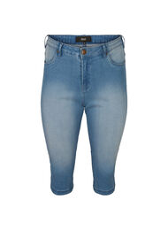 High waist Amy capri jeans met super slim fit, Light blue denim