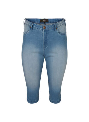 High waist Amy capri jeans met super slim fit, Light blue denim, Packshot image number 0