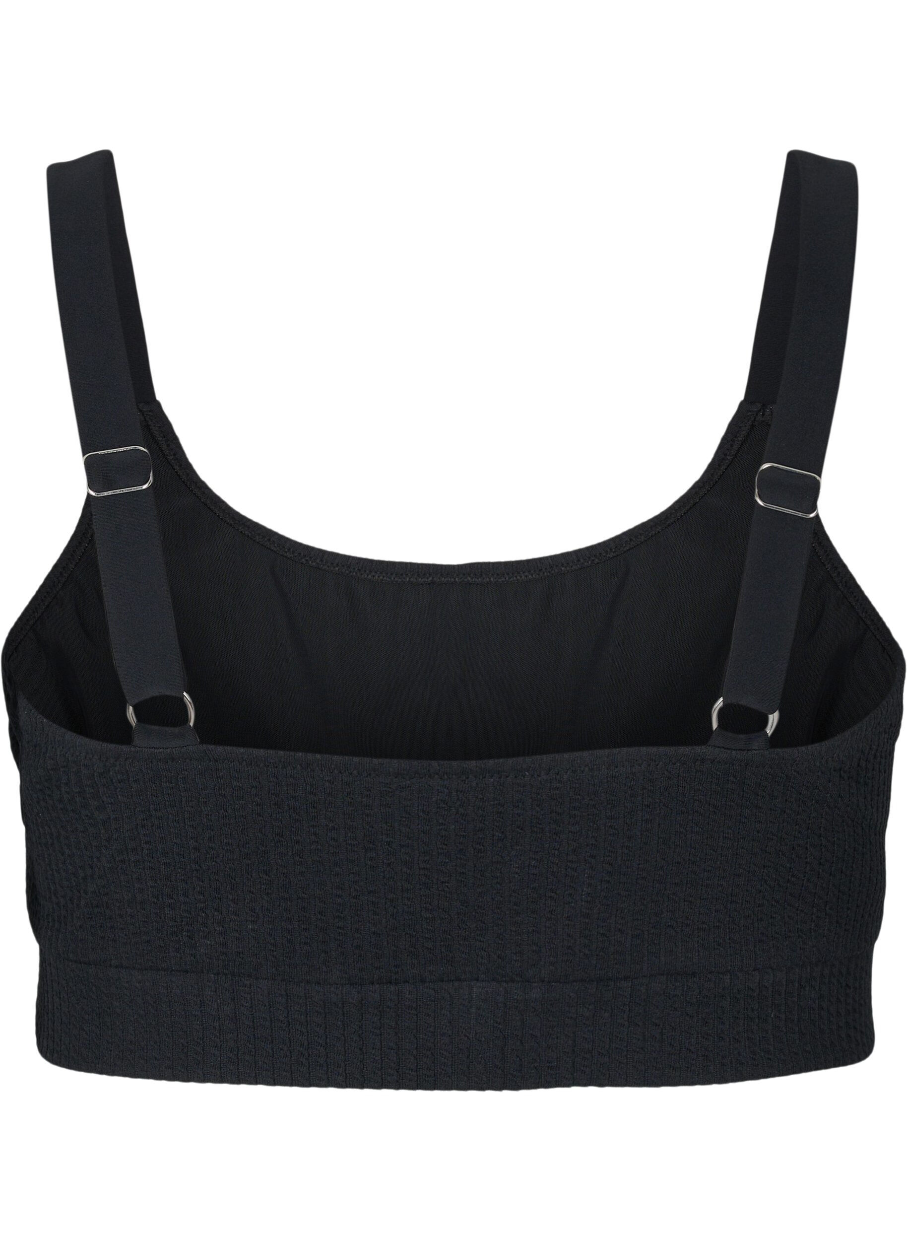 Zizzi Bikinitop met cr&ecirc;pe structuur, Black, Packshot image number 1