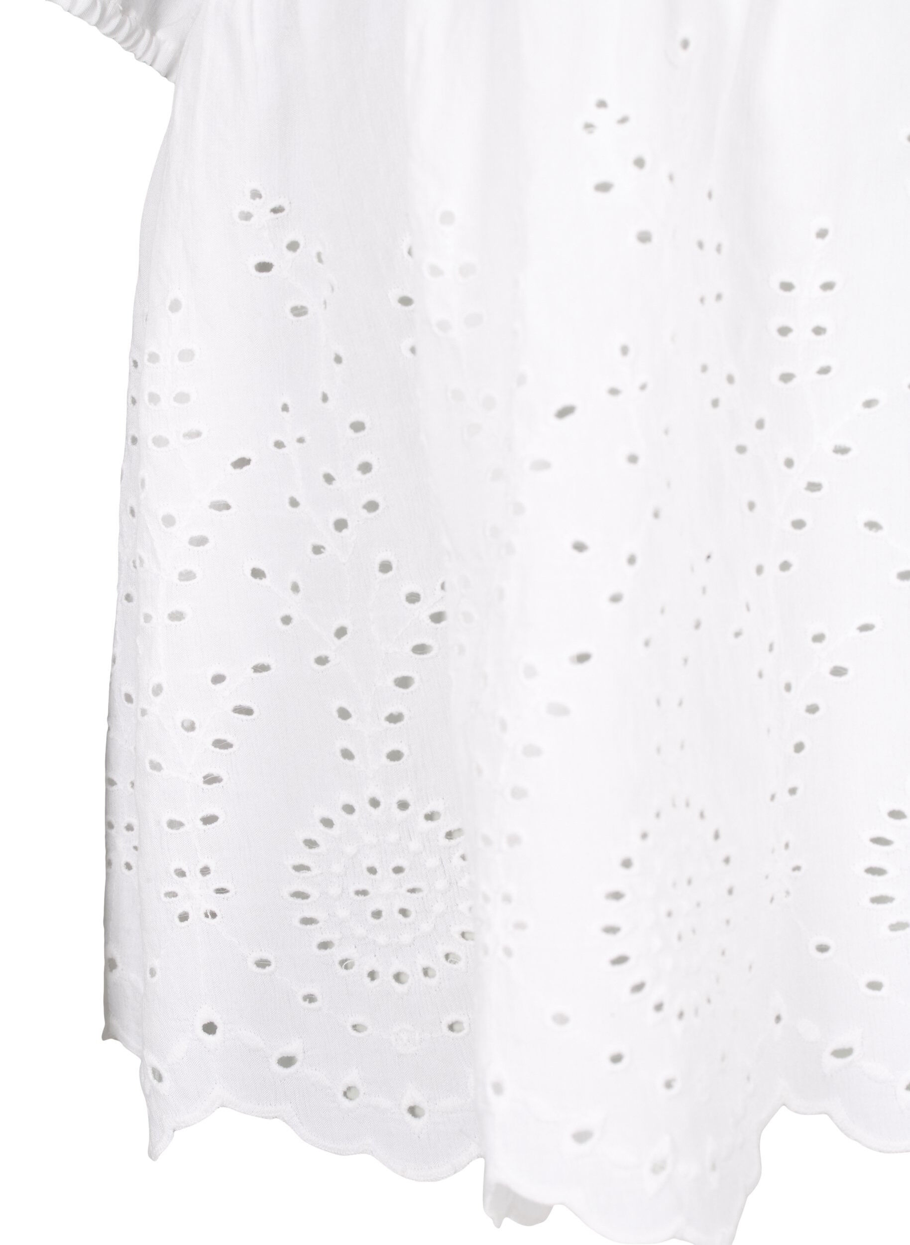 Zizzi Viscose blouse met anglaise borduursel, Bright White, Packshot image number 3
