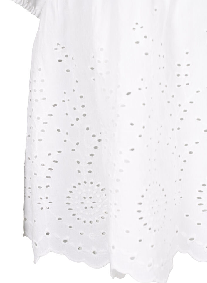 Viscose blouse met anglaise borduursel, Bright White, Packshot image number 3