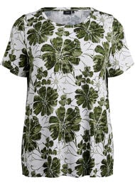 T-shirt met bloemenprint, Groen