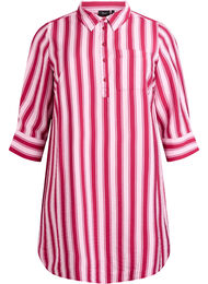 Korte jurk met kraag en borstzak, Roze