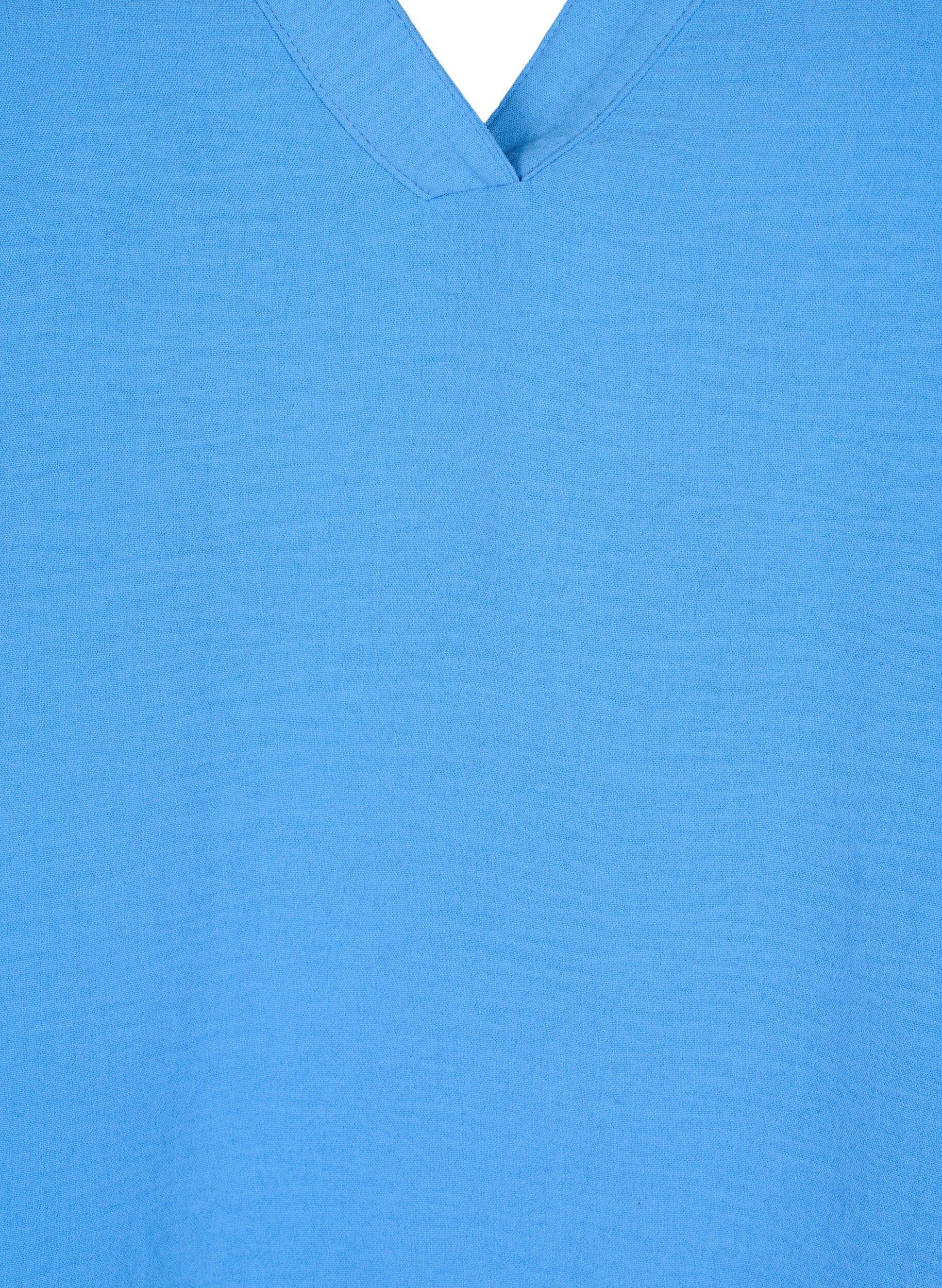 ZizziMouwloze top met kreukeffecten, Blauw, Packshot image number 2