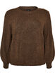 Breisel blouse met knoopdetail, Bruin, Packshot image number 0