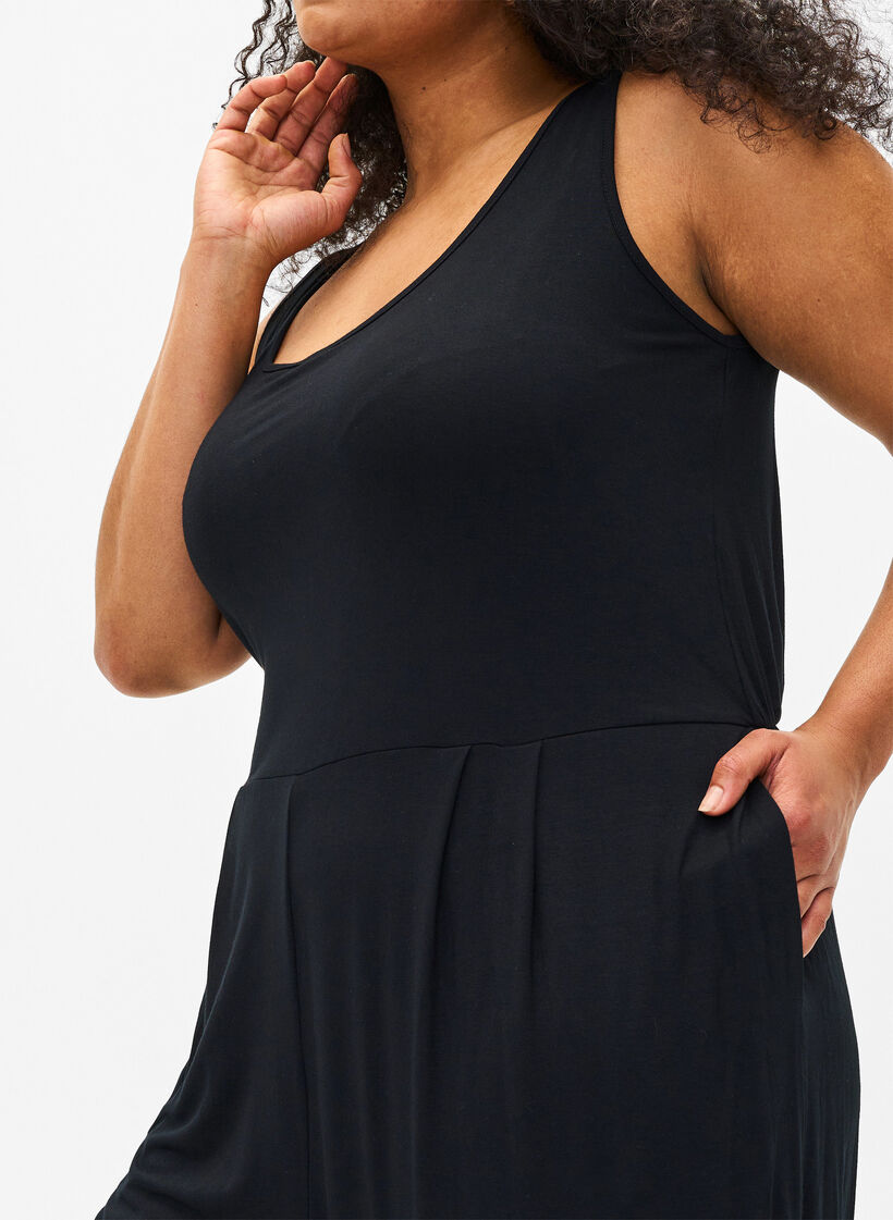 Mouwloze jumpsuit met zakken, Black, Model image number 2