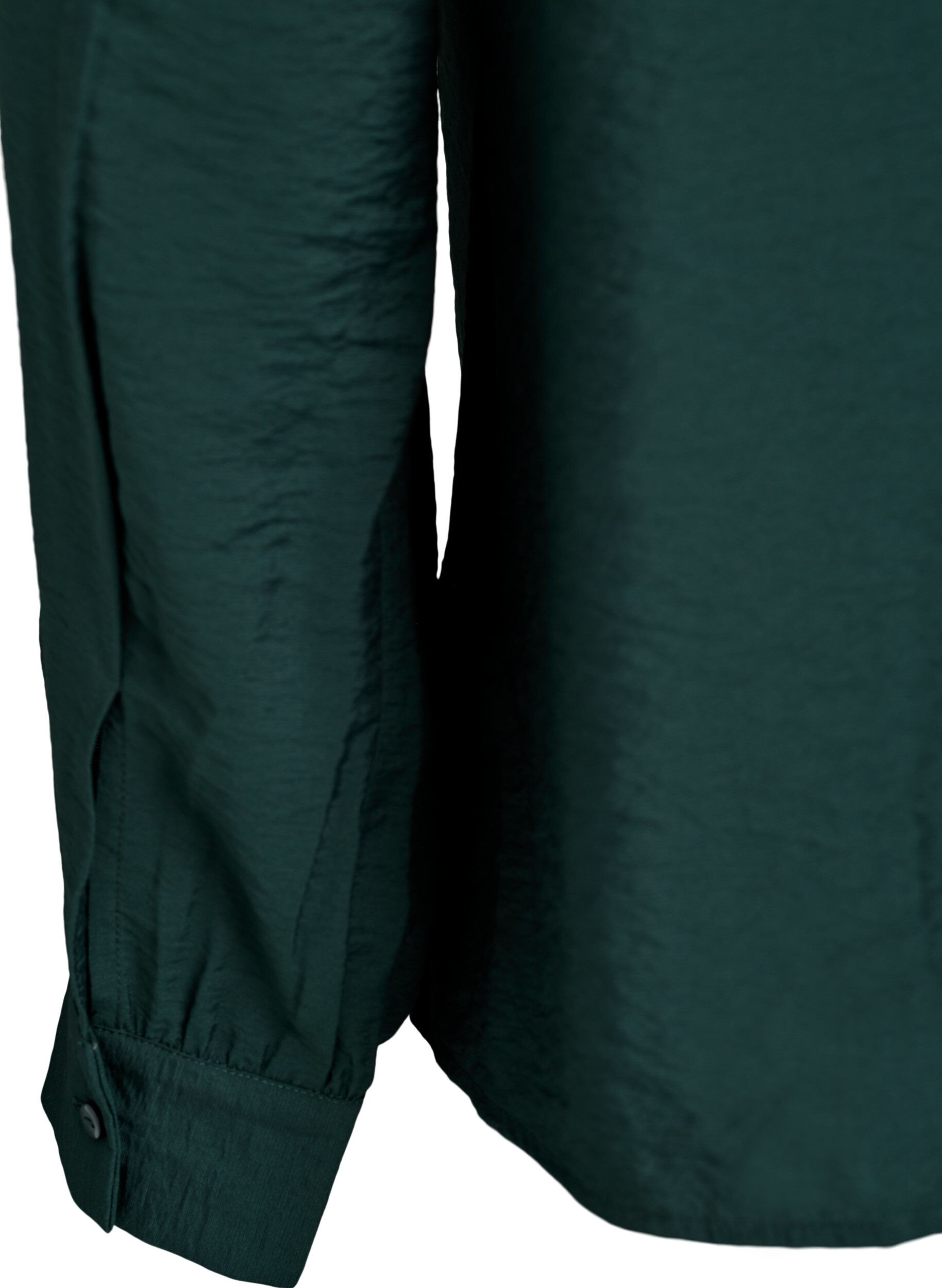 Zizzi Blouse met V-hals en geborduurde banden, Groen, Packshot image number 3