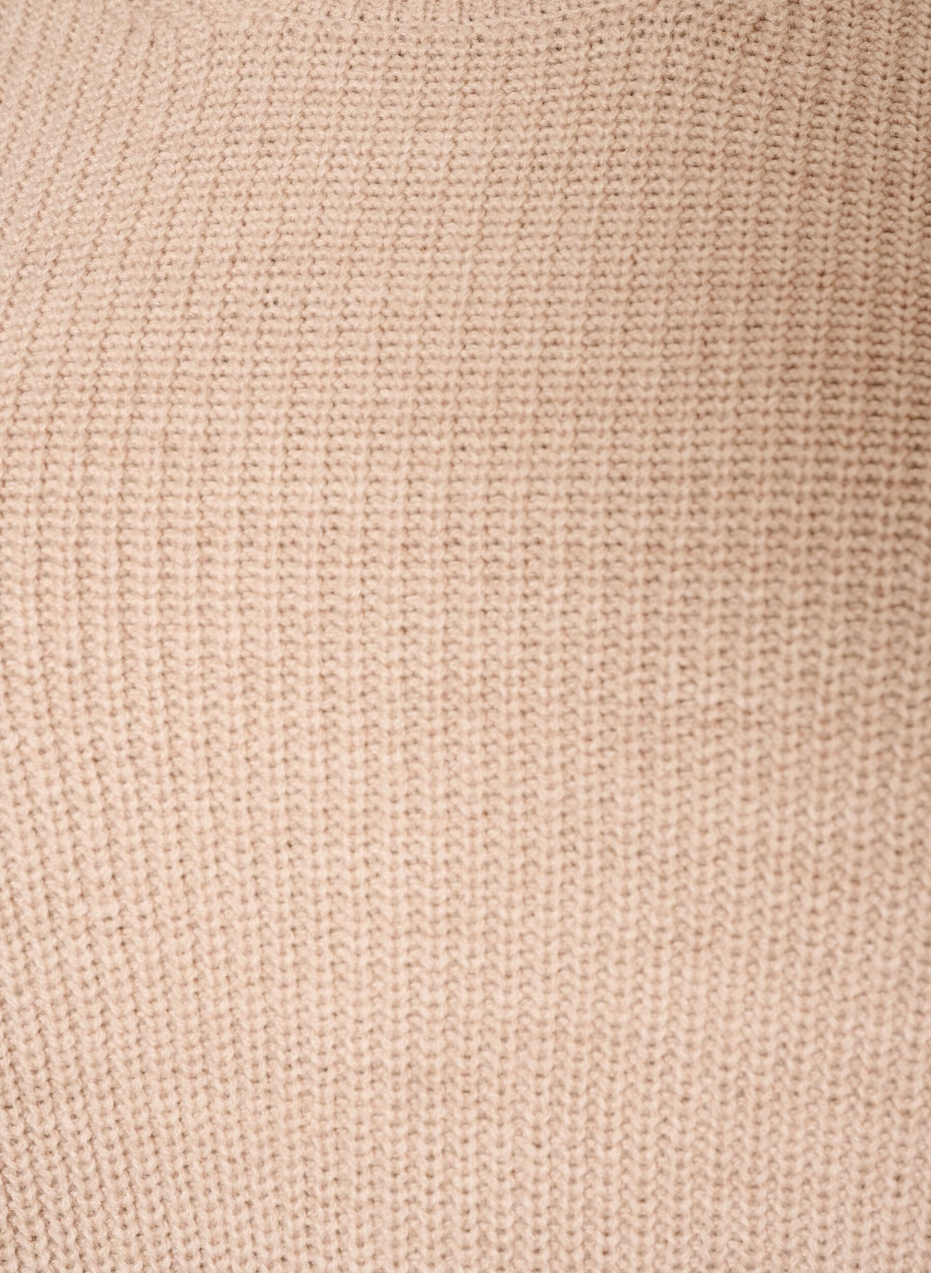 ZizziGebreide blouse met ribstructuur en knoopdetails, Beige, Packshot image number 2