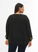 Blouse met lange mouwen en kreukels op de rug, Black, Model image number 1