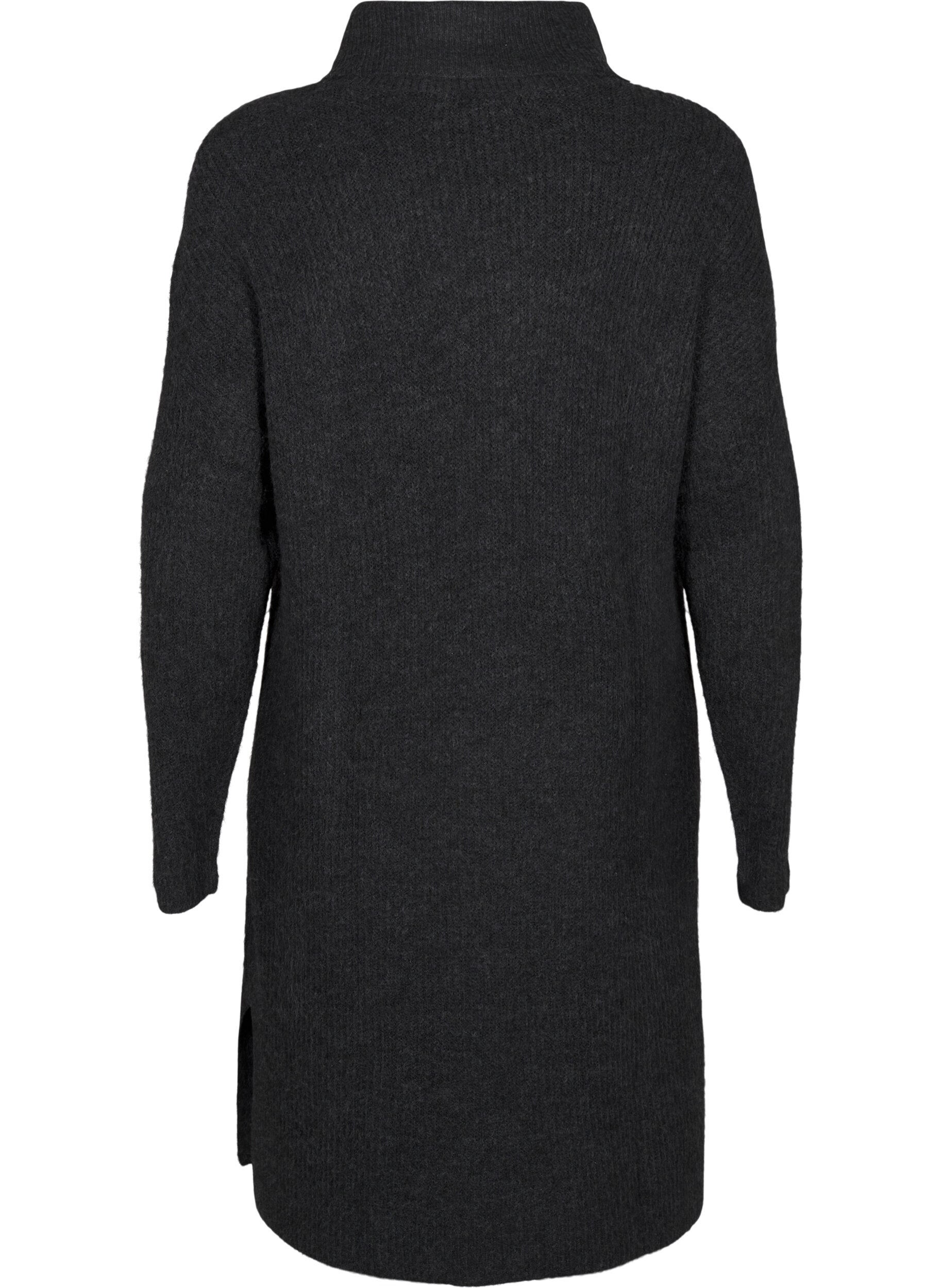 ZizziGebreide jurk met col, Grijs, Packshot image number 1