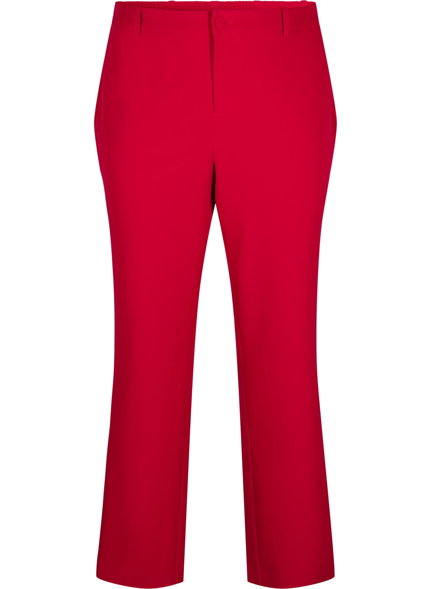 Zizzi Pantalon met zakken, Tango Red, Packshot image number 0