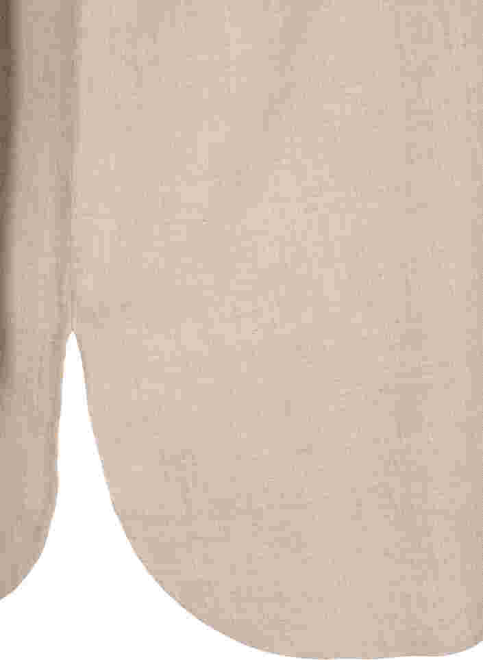 Lange blouse met 3/4 mouwen en v-hals, Simply Taupe, Packshot image number 3