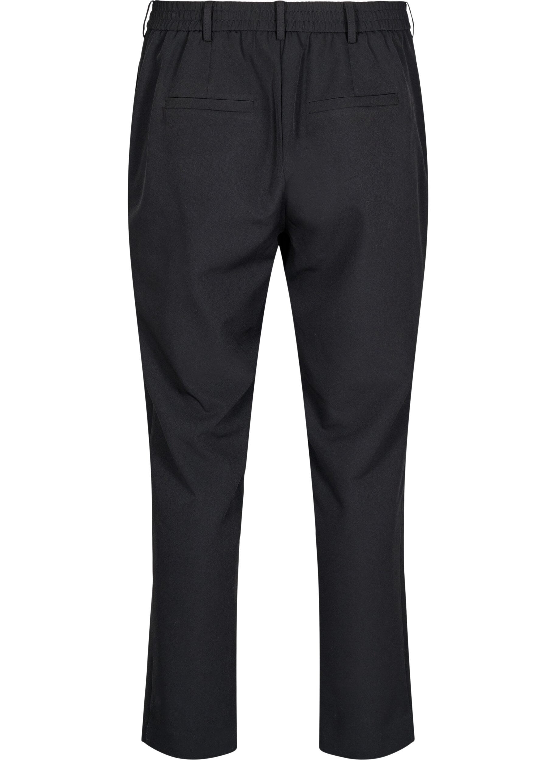 Zizzi Broek met zakken en rechte pijpen, Black, Packshot image number 1