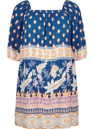 Strandjurk van viscose met print, Blauw