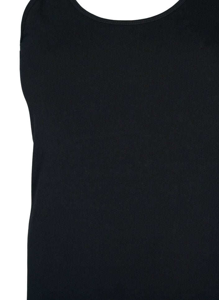 Effen gekleurd basic top in katoen, Zwart, Packshot
