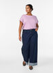 T-shirt met korte mouwen van katoenmix, Paars, Model image number 1