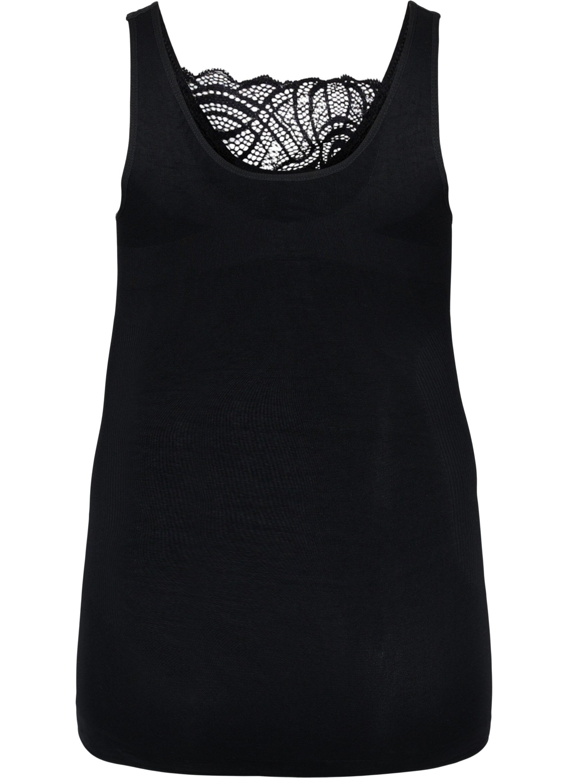 Zizzi Shapewear top met kanten detail, Black, Packshot image number 1